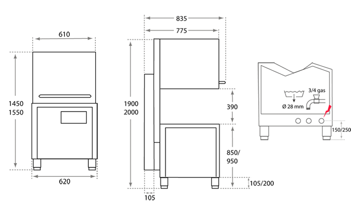 Haubenspülmaschine T 120 Illustration